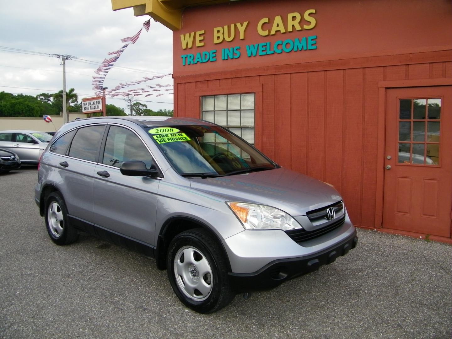 2008 Silver /Gray Honda CR-V LX (3CZRE38398G) with an 2.4L L4 DOHC 16V engine, 5-Speed Automatic Overdrive transmission, located at 4000 Bee Ridge Road, Sarasota, FL, 34233, (941) 926-0300, 27.298664, -82.489151 - Photo#2